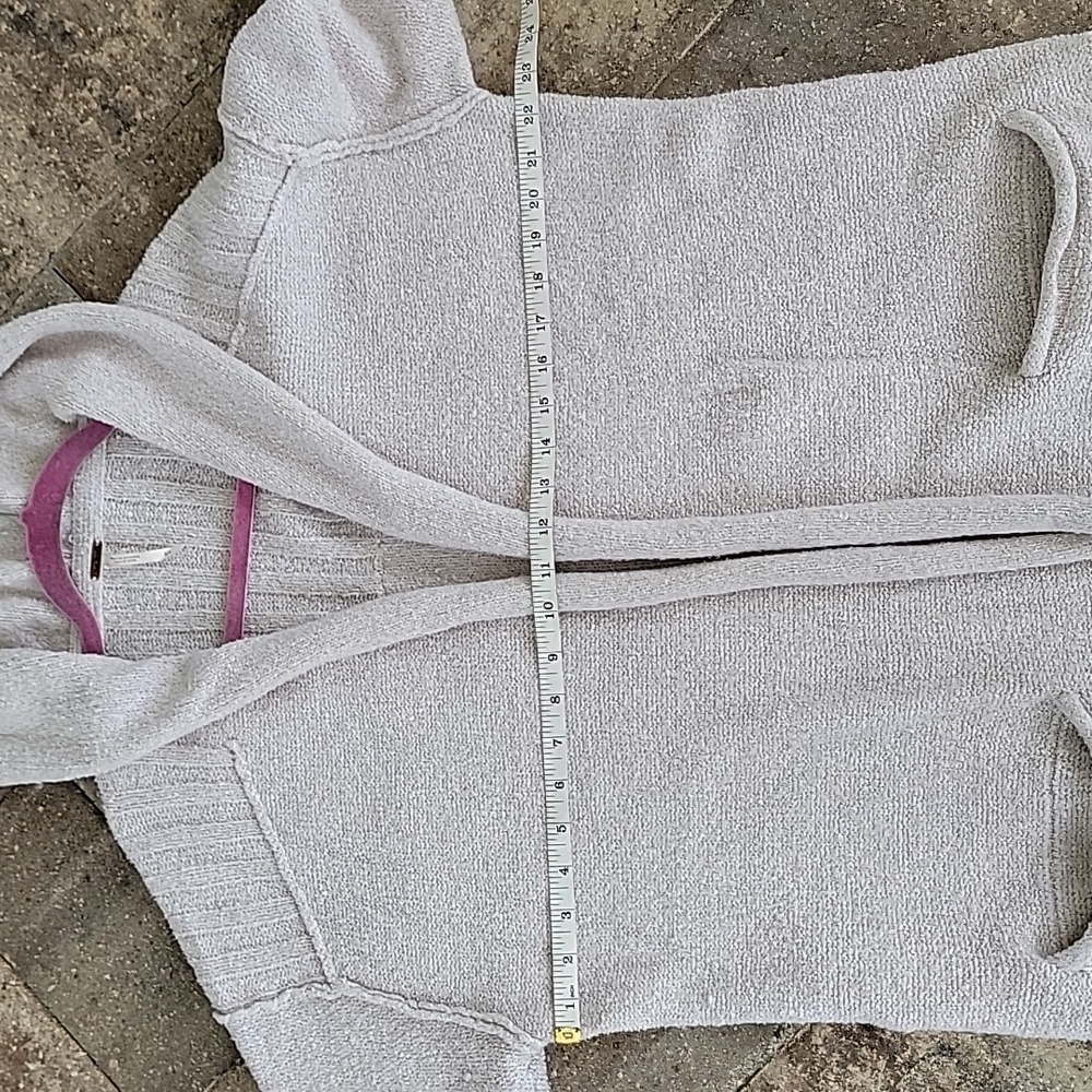 Free People Snow Angel Hooded Cardigan Sz M Oversized Cotton Blend - Picture 11 of 12